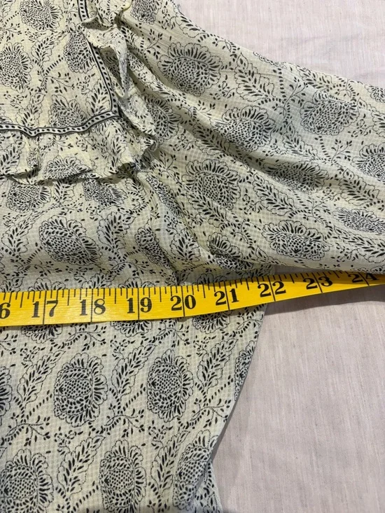 BORA ba&sh cream Paisley Ruffle Button-Up Blouse - Picture 8 of 10